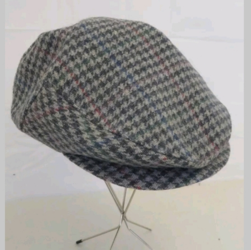 VTGE Adam Gray Houndstooth Newsboy Hat 7-7 1/8